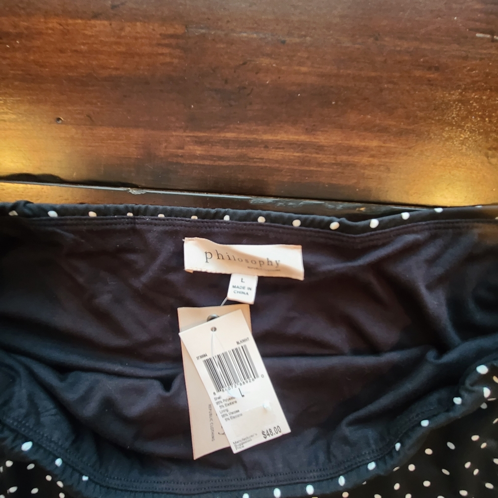 NWT Philosophy black/white polkadot skirt Large - Picture 3 of 8